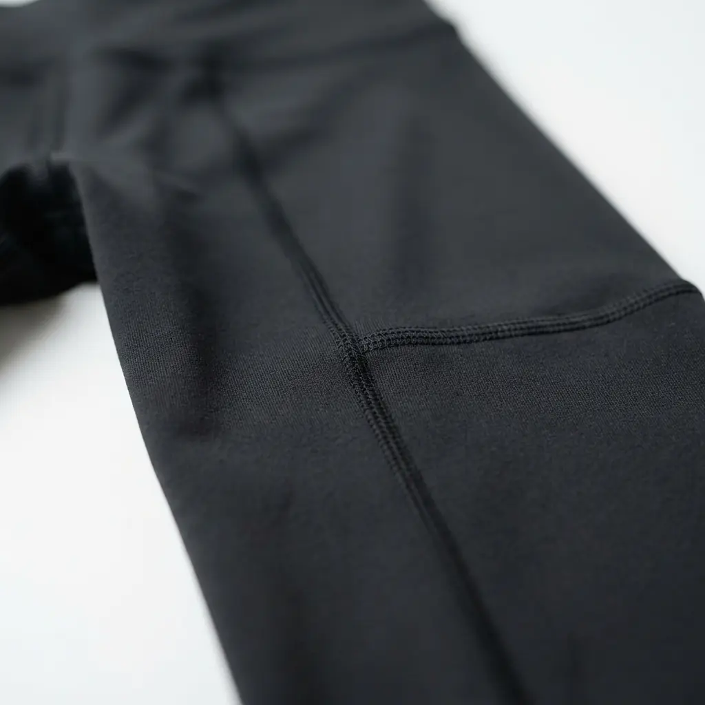 High-stretch compression leggings fabric detail